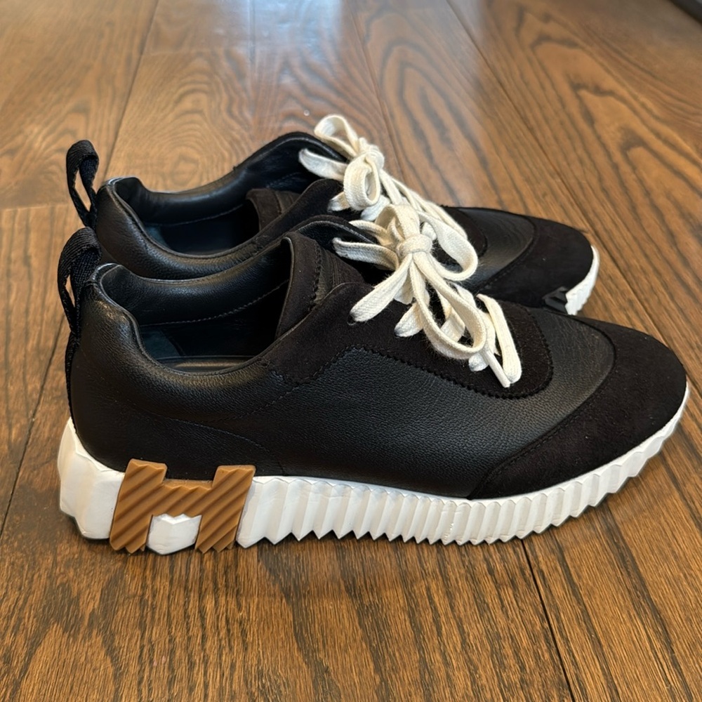 Hermes Black and White Sneakers